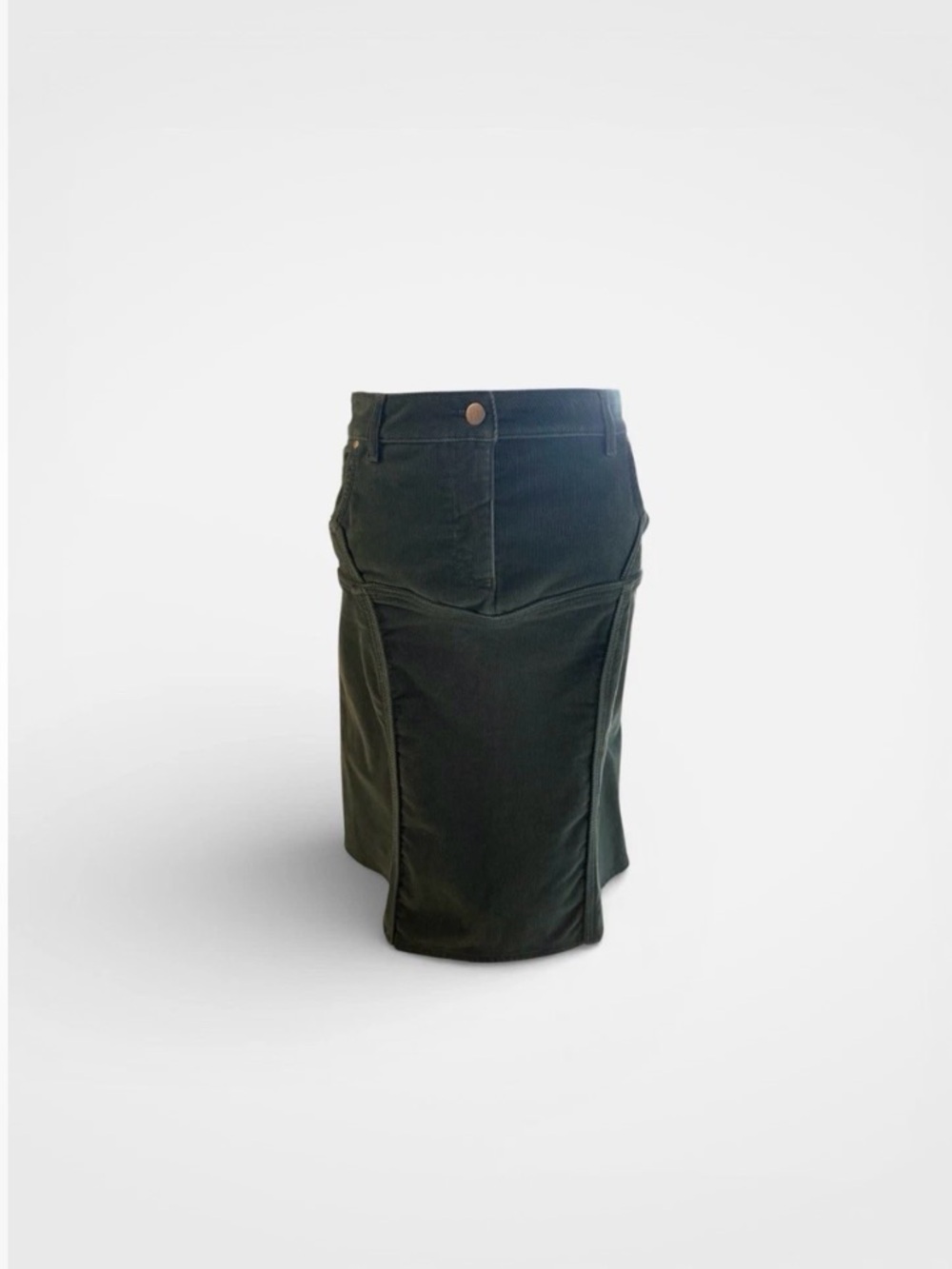 Stella McCartney Forest  Green Corduroy Midi Pencil Skirt